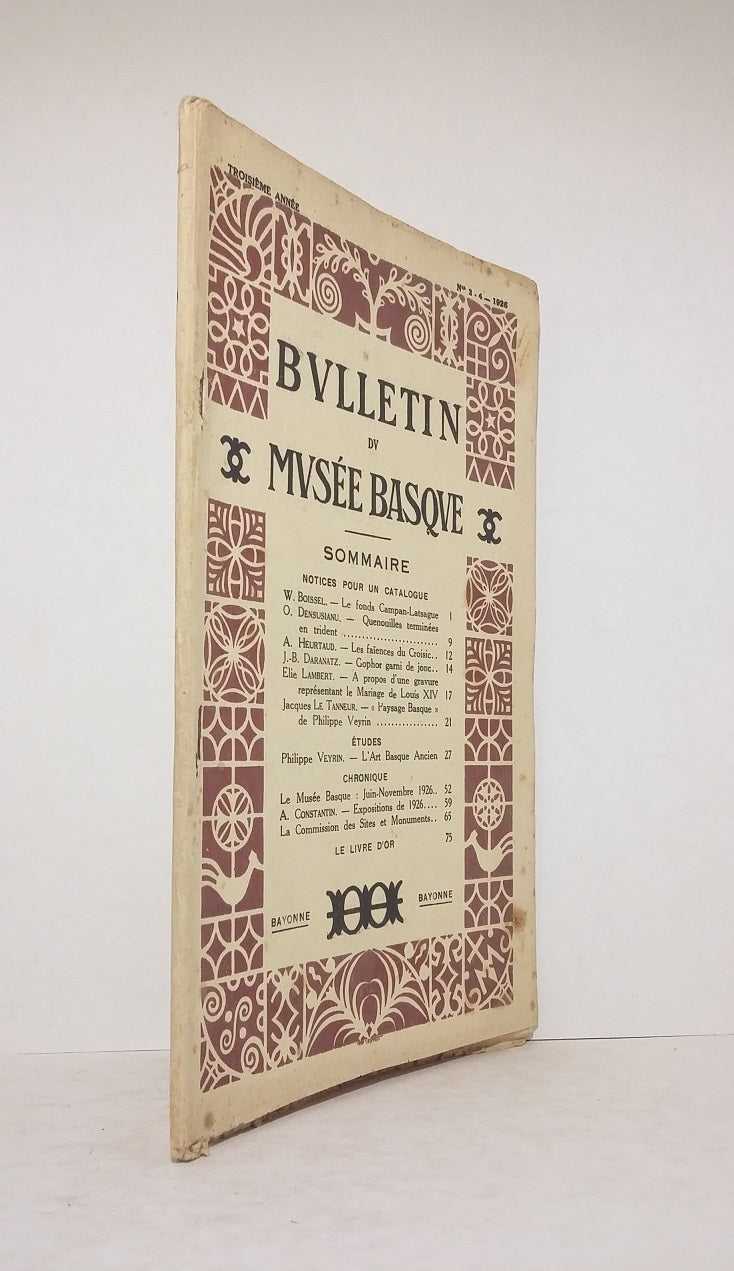 Bulletin of the Basque Museum - Third year - n° 3 - 4 - 1926