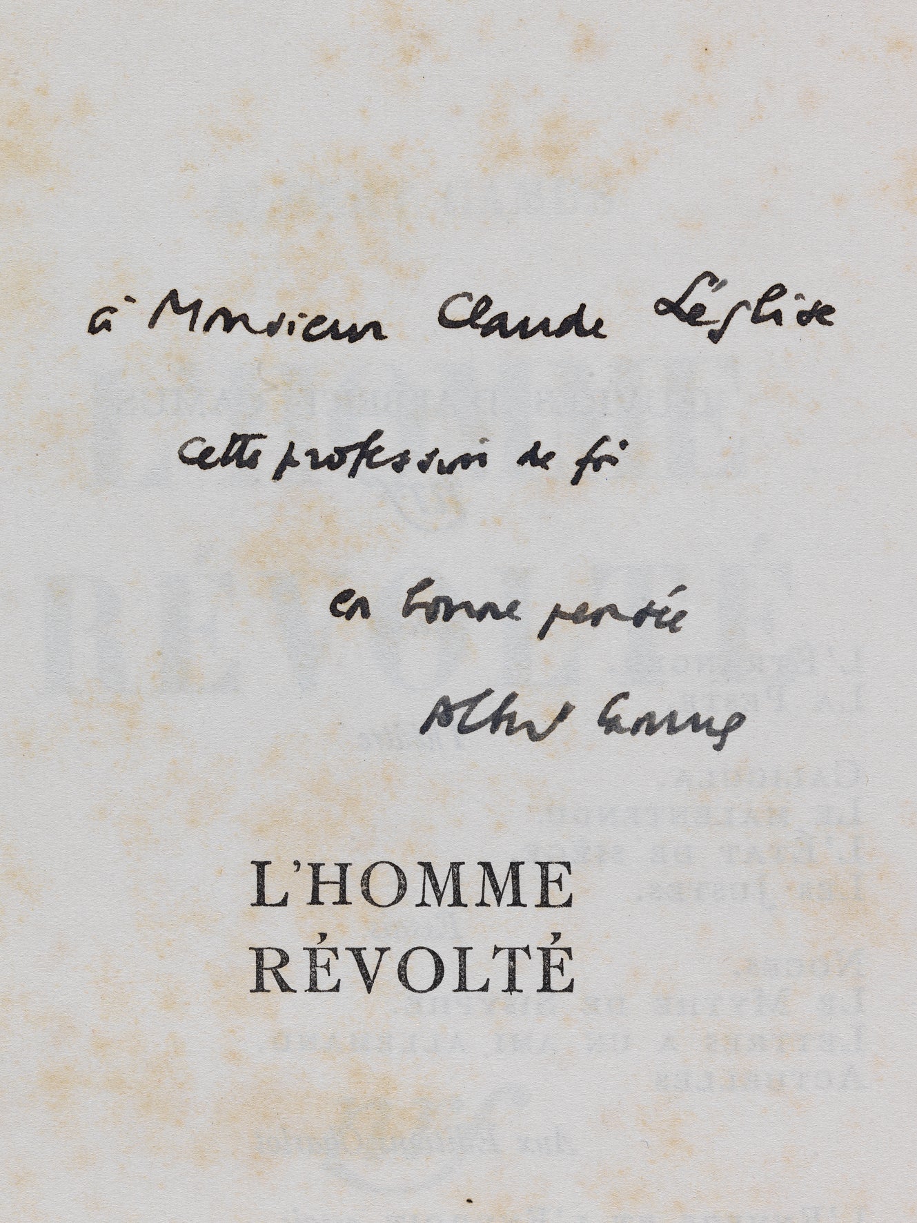 L’Homme révolté.