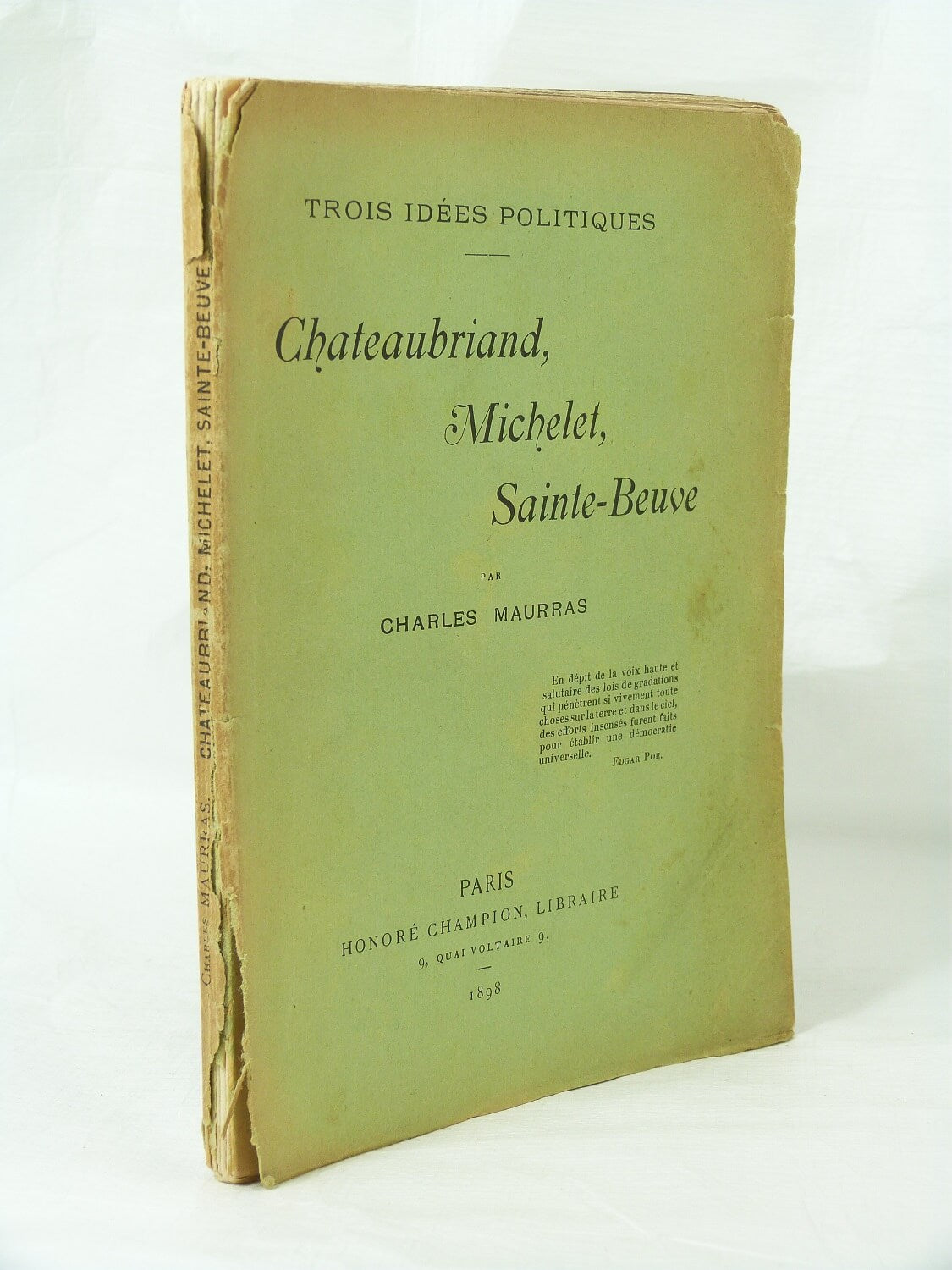 Three Political Ideas. Chateaubriand, Michelet, Sainte-Beuve