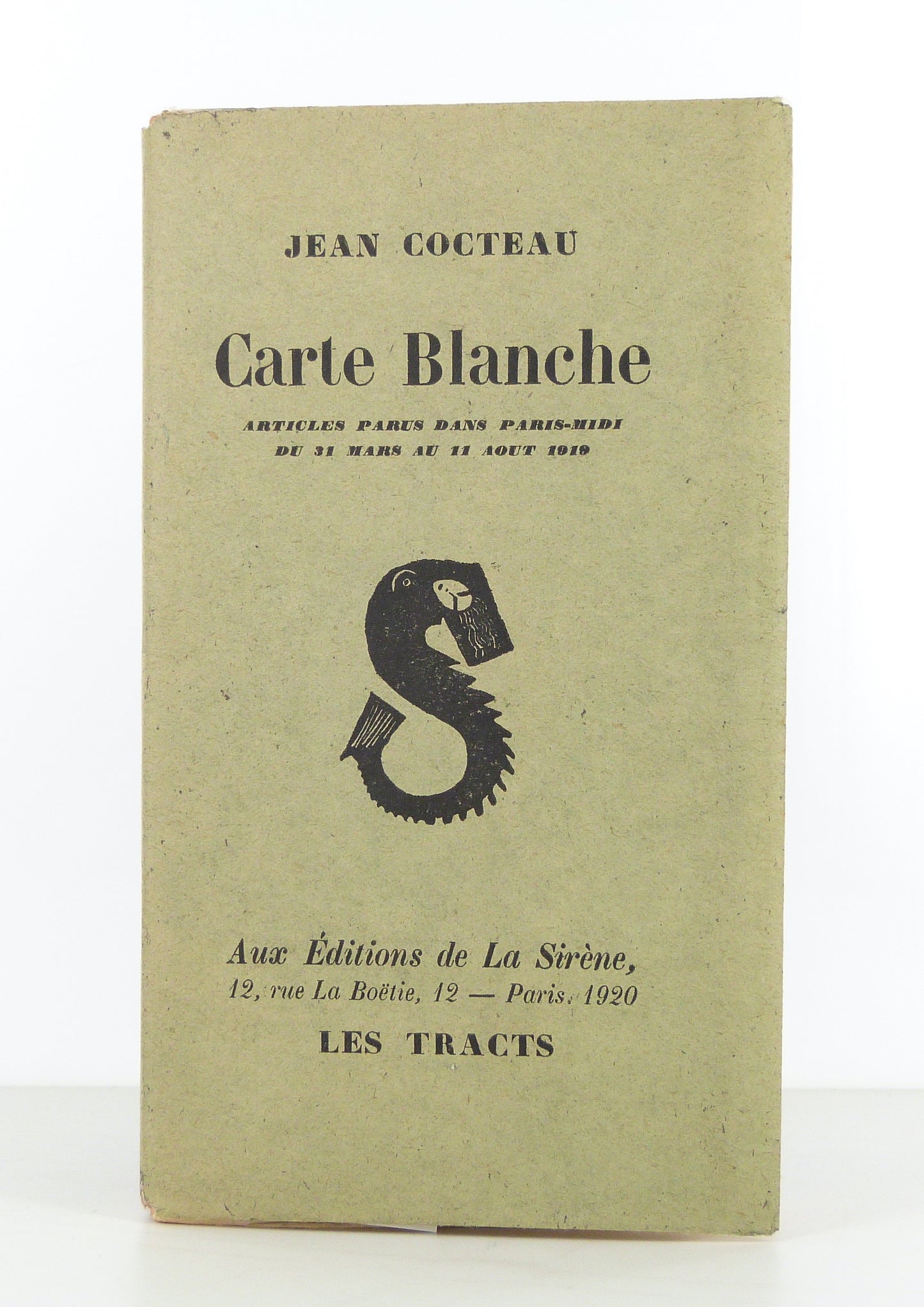 Carte blanche. Articles published in Paris-Midi from March 31 to August 11, 1919.