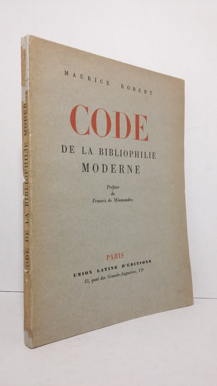 Code de la bibliophilie moderne