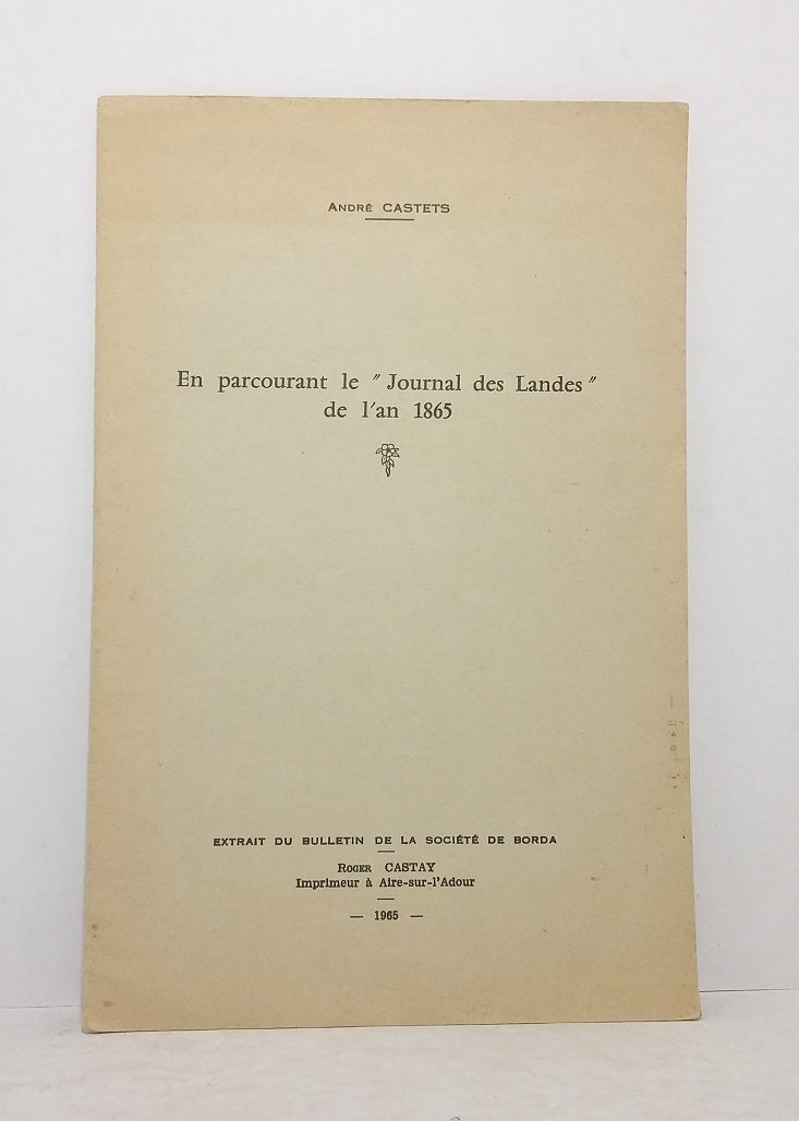 While browsing the "Journal des Landes" from the year 1865