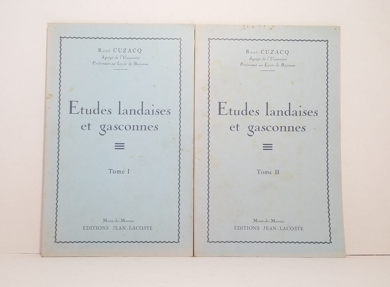 Etudes landaises et gasconnes - Tomes I & II