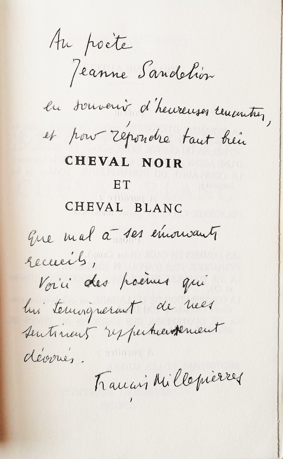 Cheval noir et cheval blanc