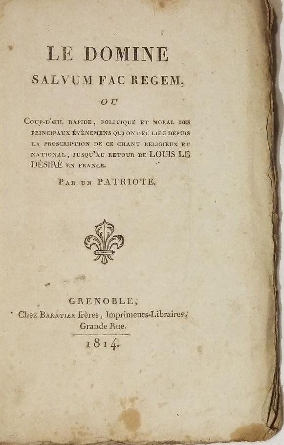 The Domine Salvum Fac Regem.