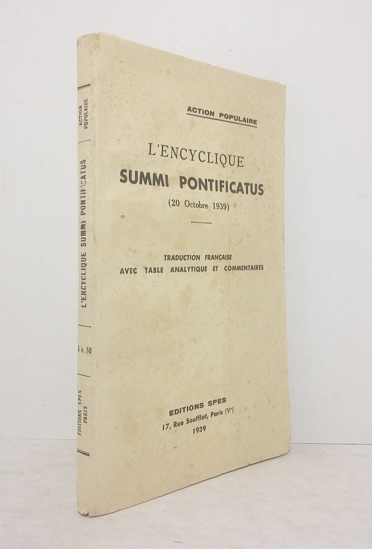 The encyclical Summi Pontificatus (October 20, 1939)