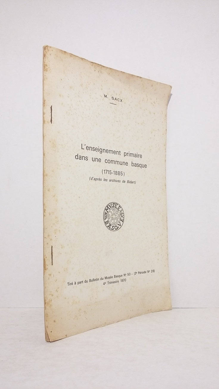 L'enseignement primaire dans une commune basque (1715-1885).