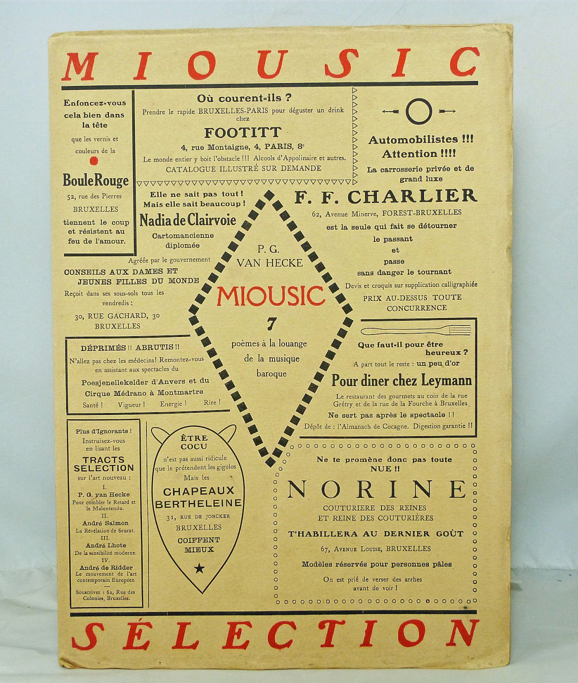Miousic: seven poems in praise of baroque music, adorned with seven stencil-enhanced drawings by Géo NAVEZ.