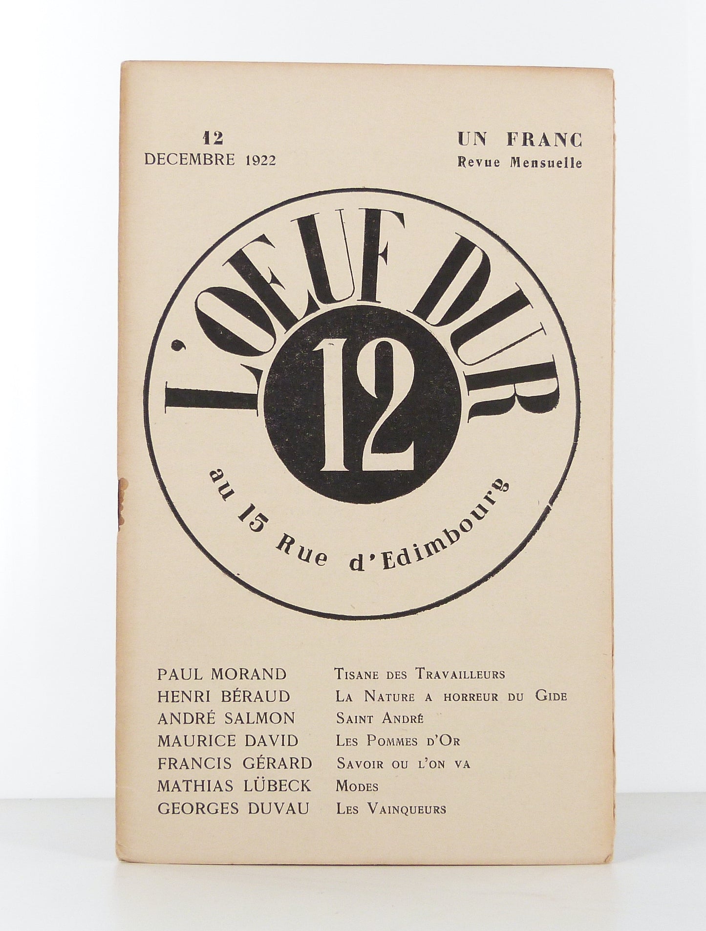 L'Oeuf dur, n°12 / Décembre 1922
