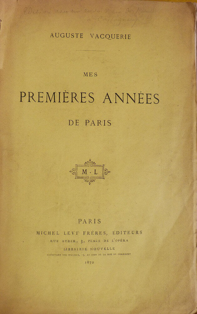 Mes premières années de Paris