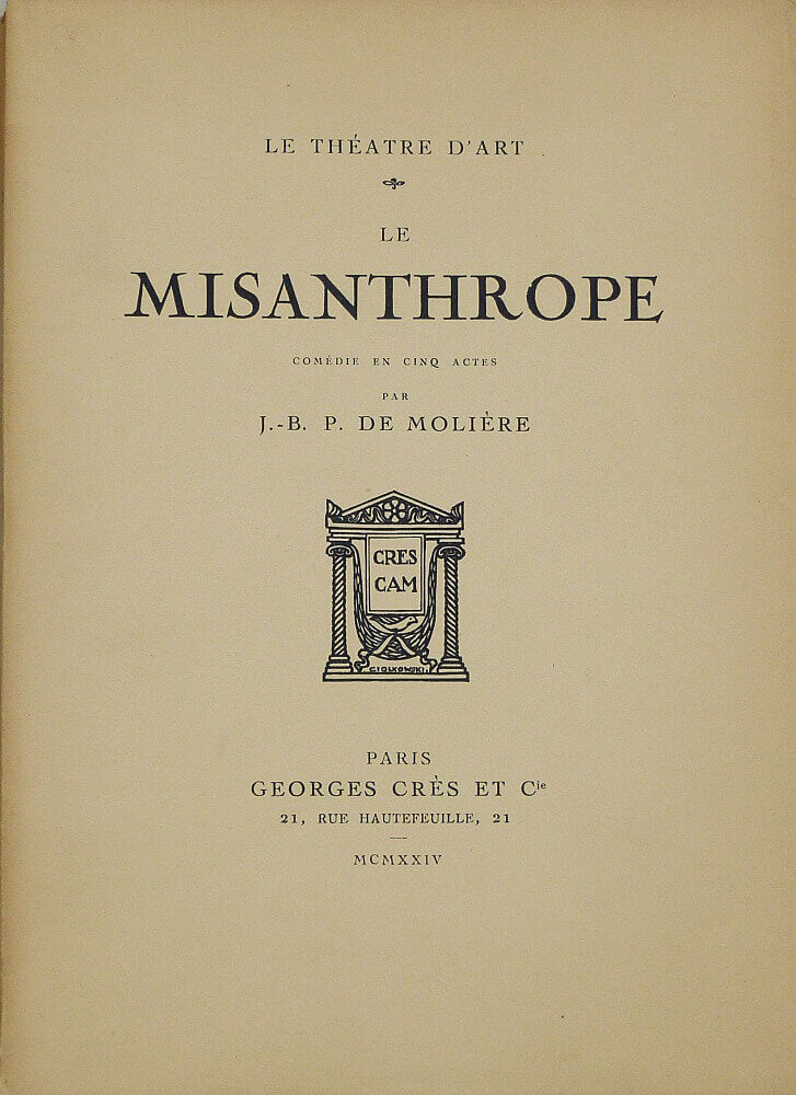 Le Misanthrope. Comédie en cinq actes.