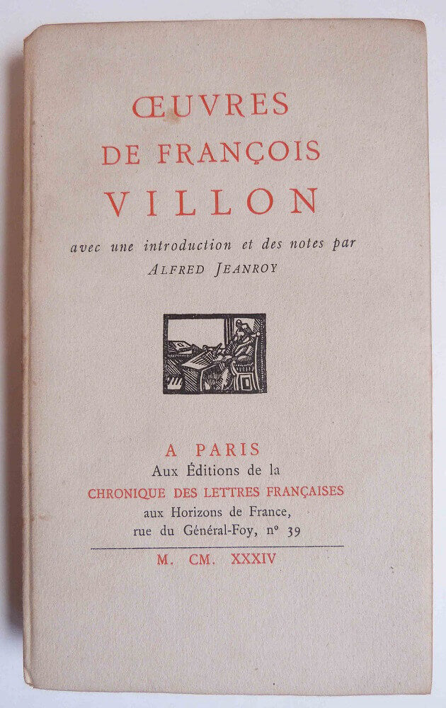 Oeuvres de François Villon.