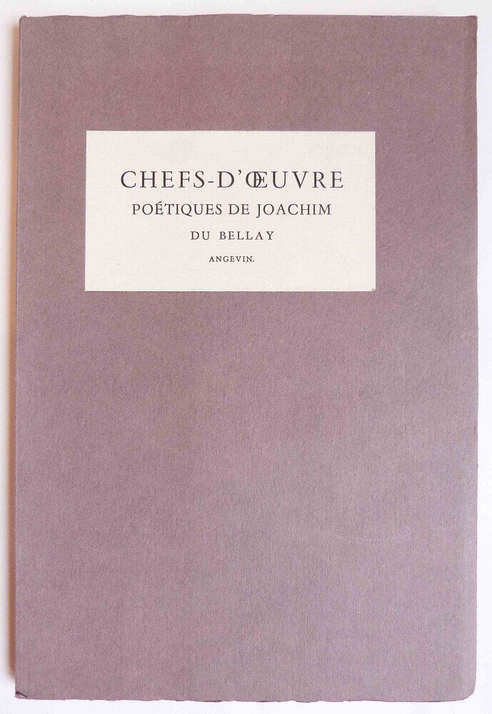 Chefs-d'Oeuvre poétiques de Joachim Du Bellay