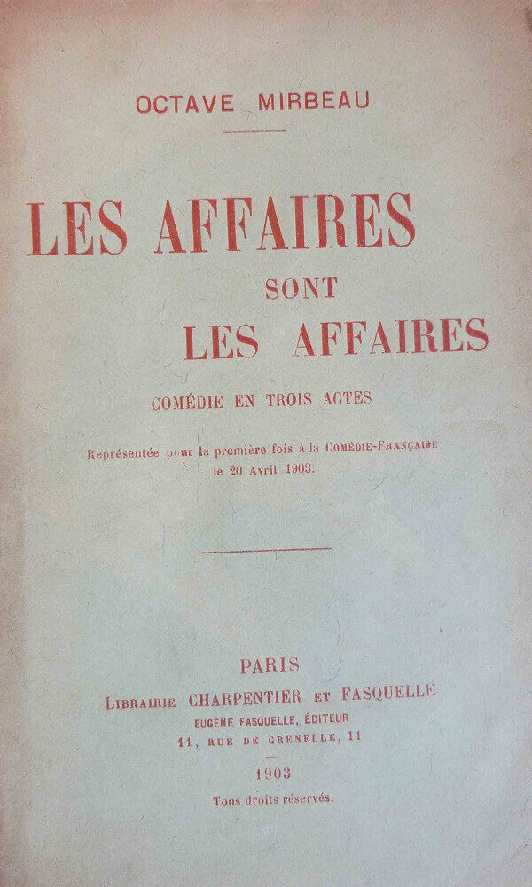 Les affaires sont les affaires.