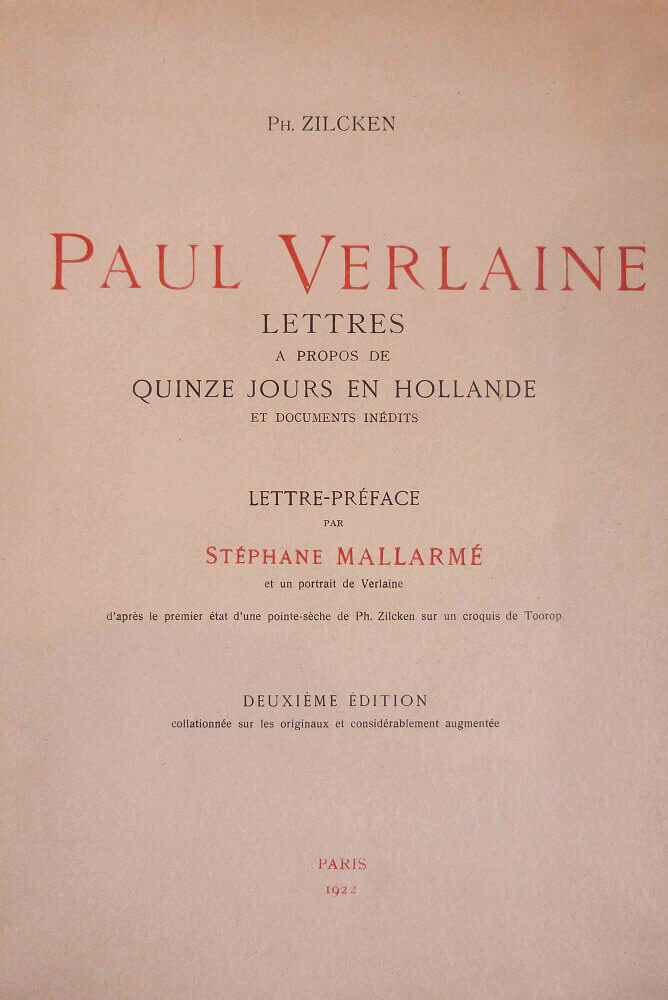 Paul Verlaine. Letters about a Fortnight in Holland and previously unpublished documents