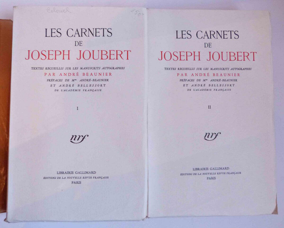 Les carnets de Joseph Joubert.