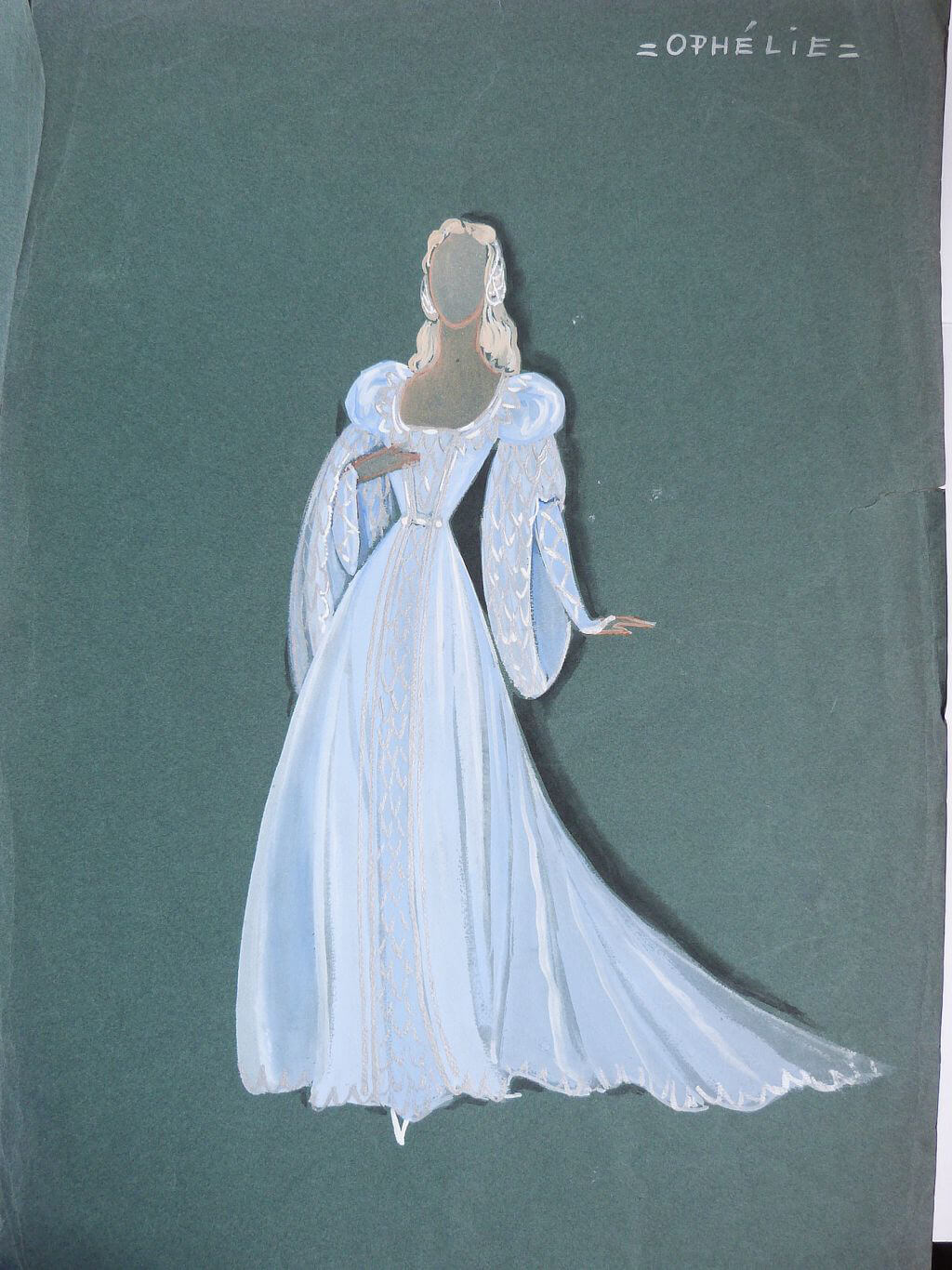 Dessin original de Jenny Carré (1902-1945): Ophélie