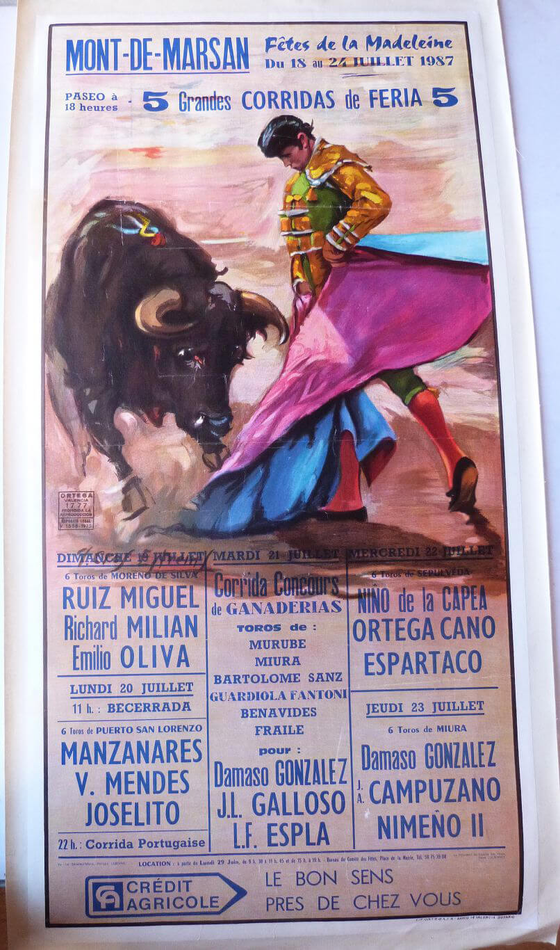 Bullfighting poster July 1987