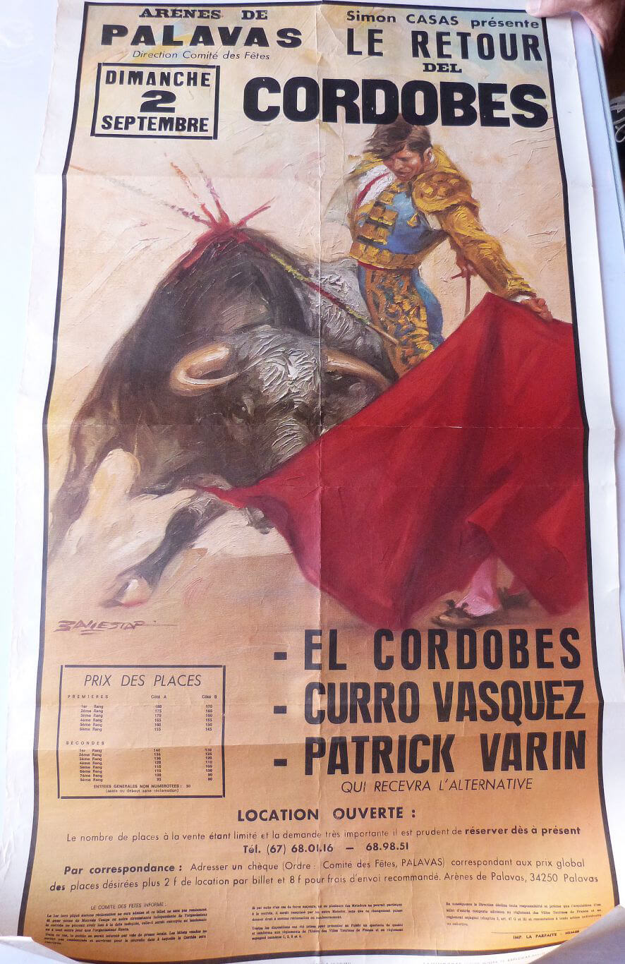 Bullfighting poster Palavas Arena