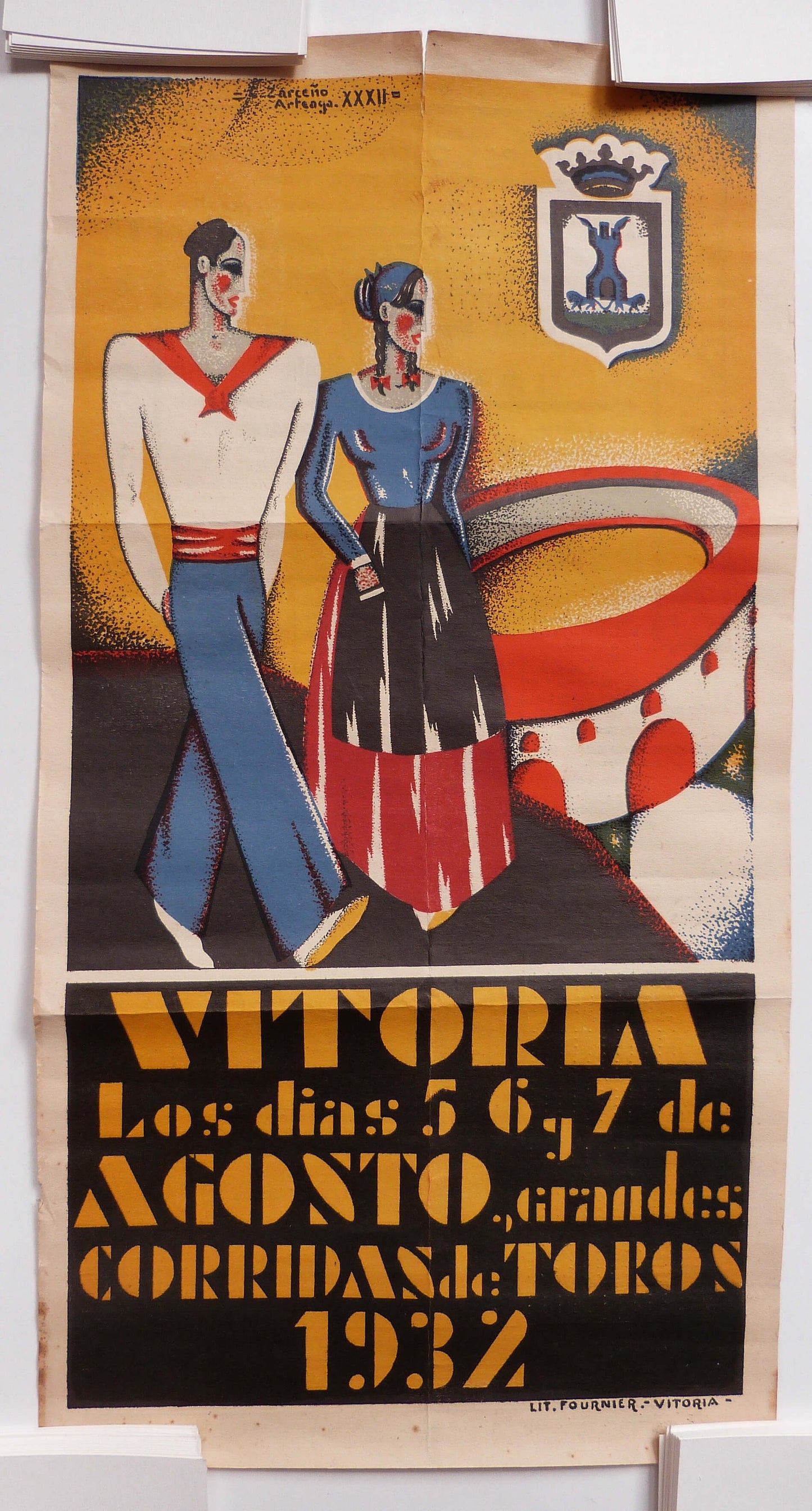 Affiche de tauromachie Vitoria, 1932