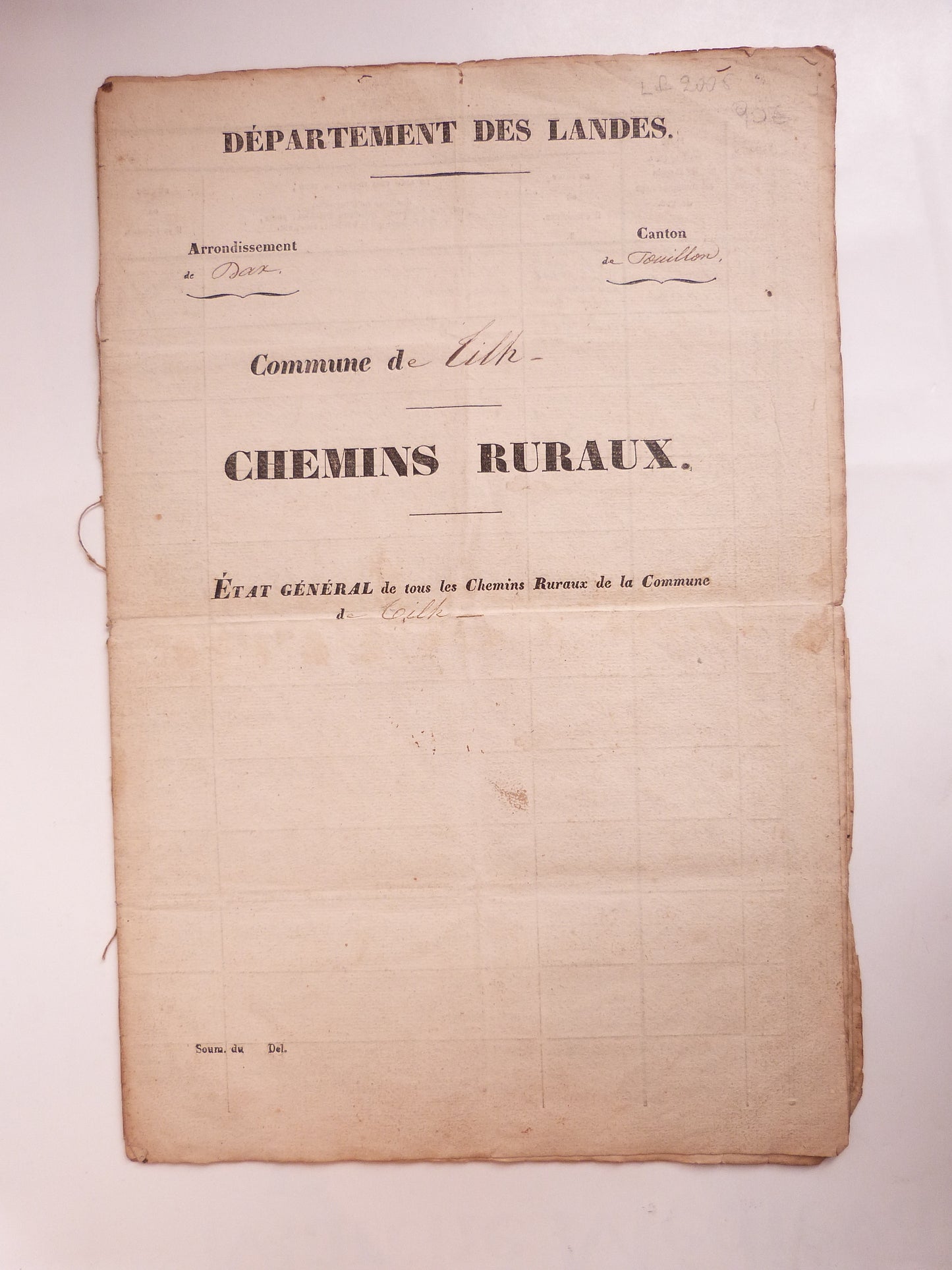 Commune de Tilh: chemins ruraux