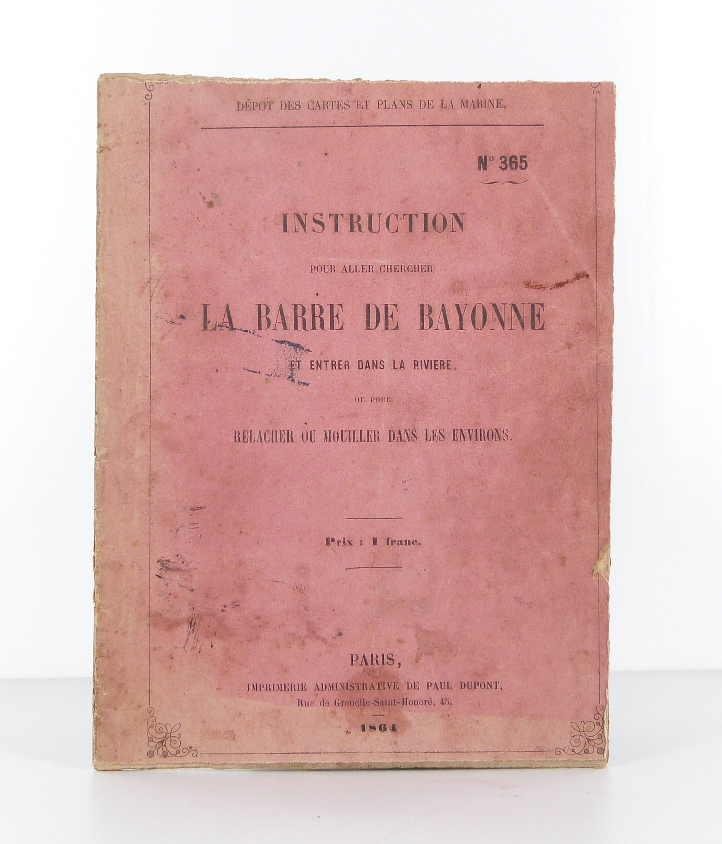 Instruction pour aller chercher la barre de Bayonne et entrer dans la rivière