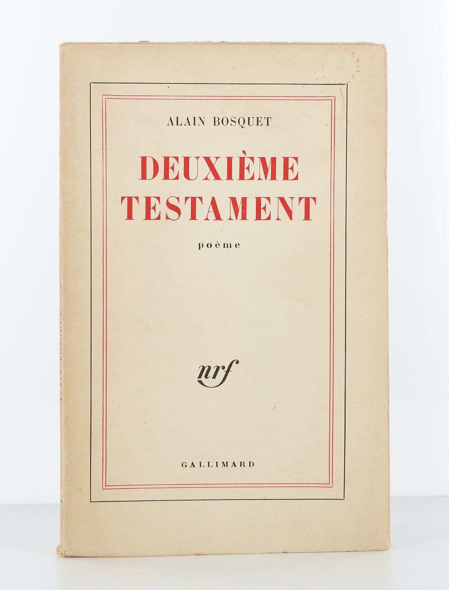 Deuxième testament. Poème.