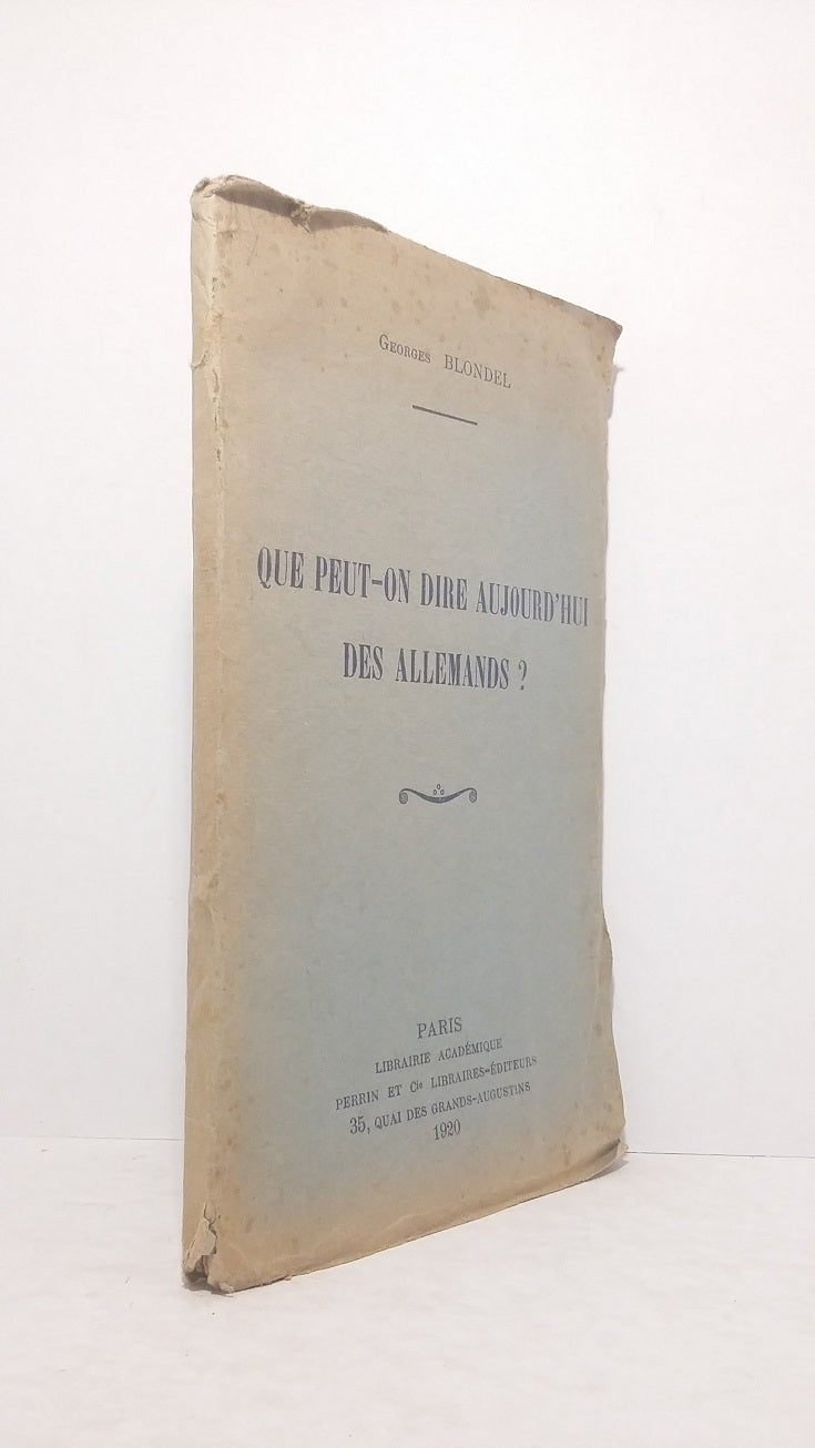 Que peut-on dire aujourd'hui des Allemands?