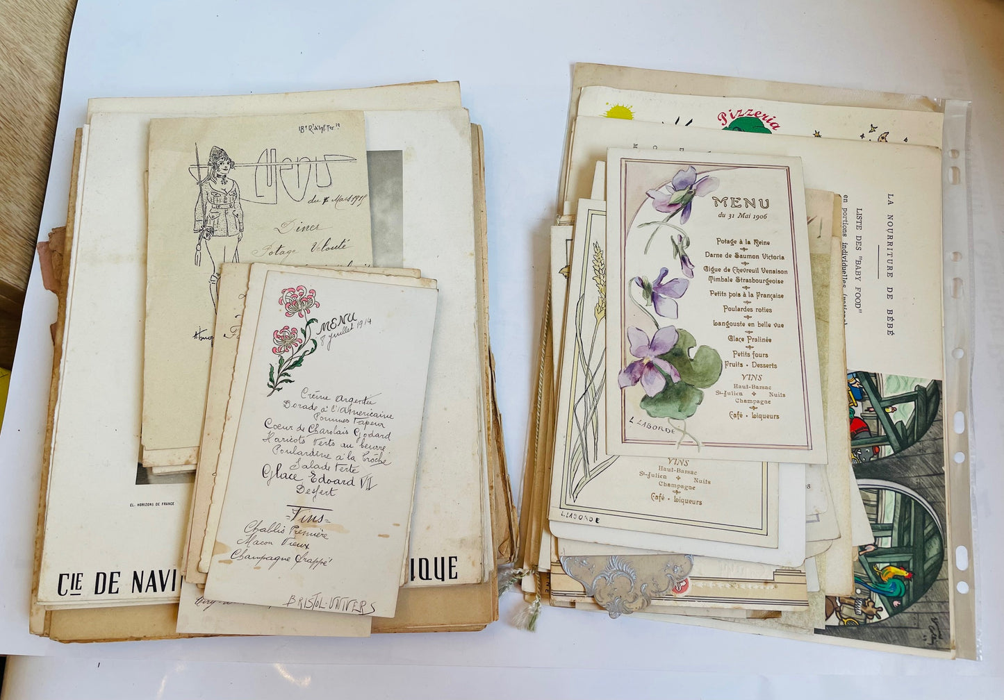 Lot de 70 menus