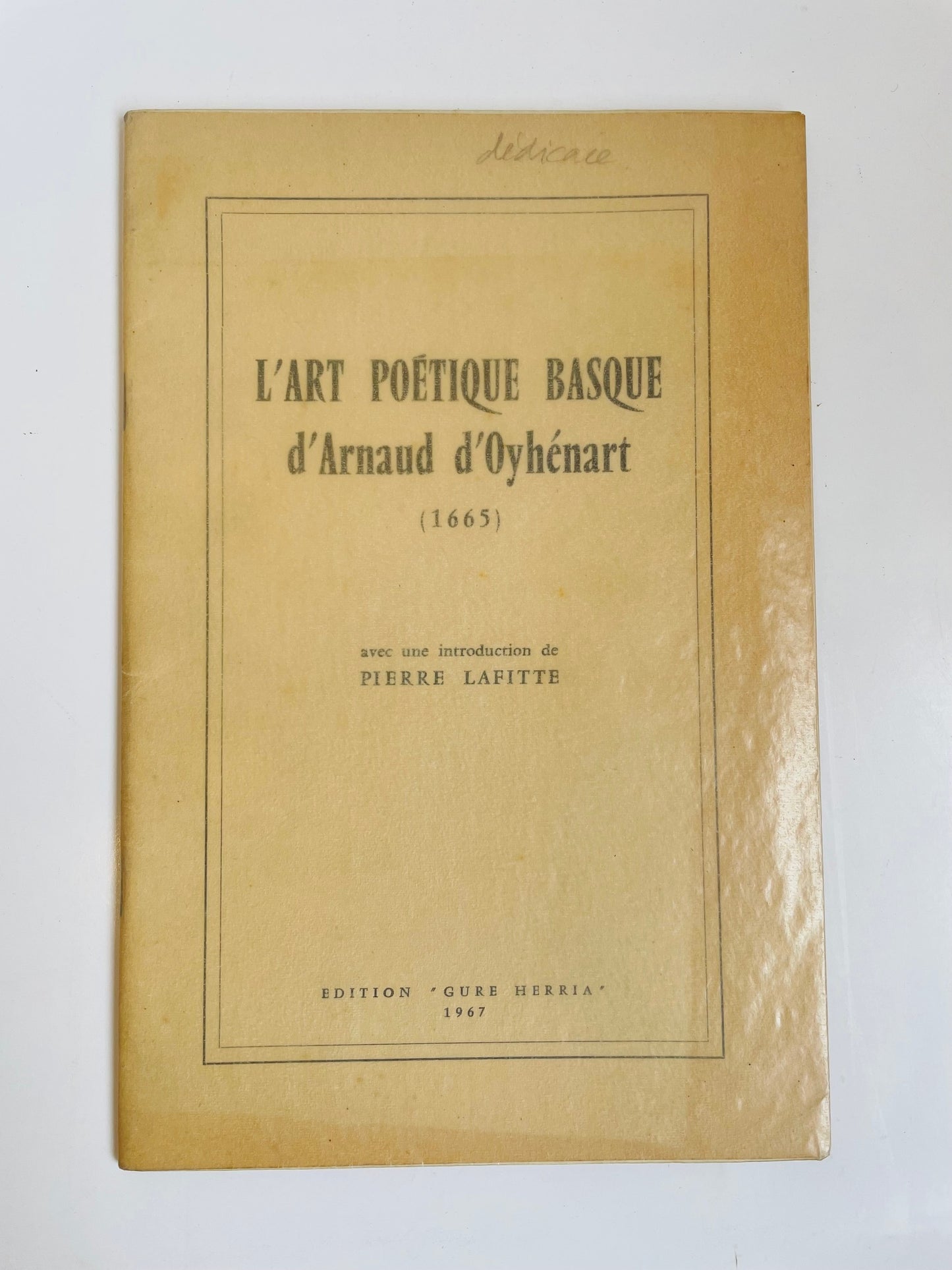 L'art poétique basque d'Arnaud d'Oyhénart (1665).