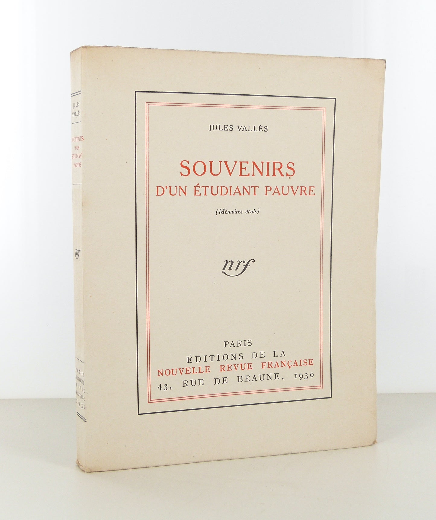 Souvenirs d'un étudiant pauvre (Mémoires vrais)