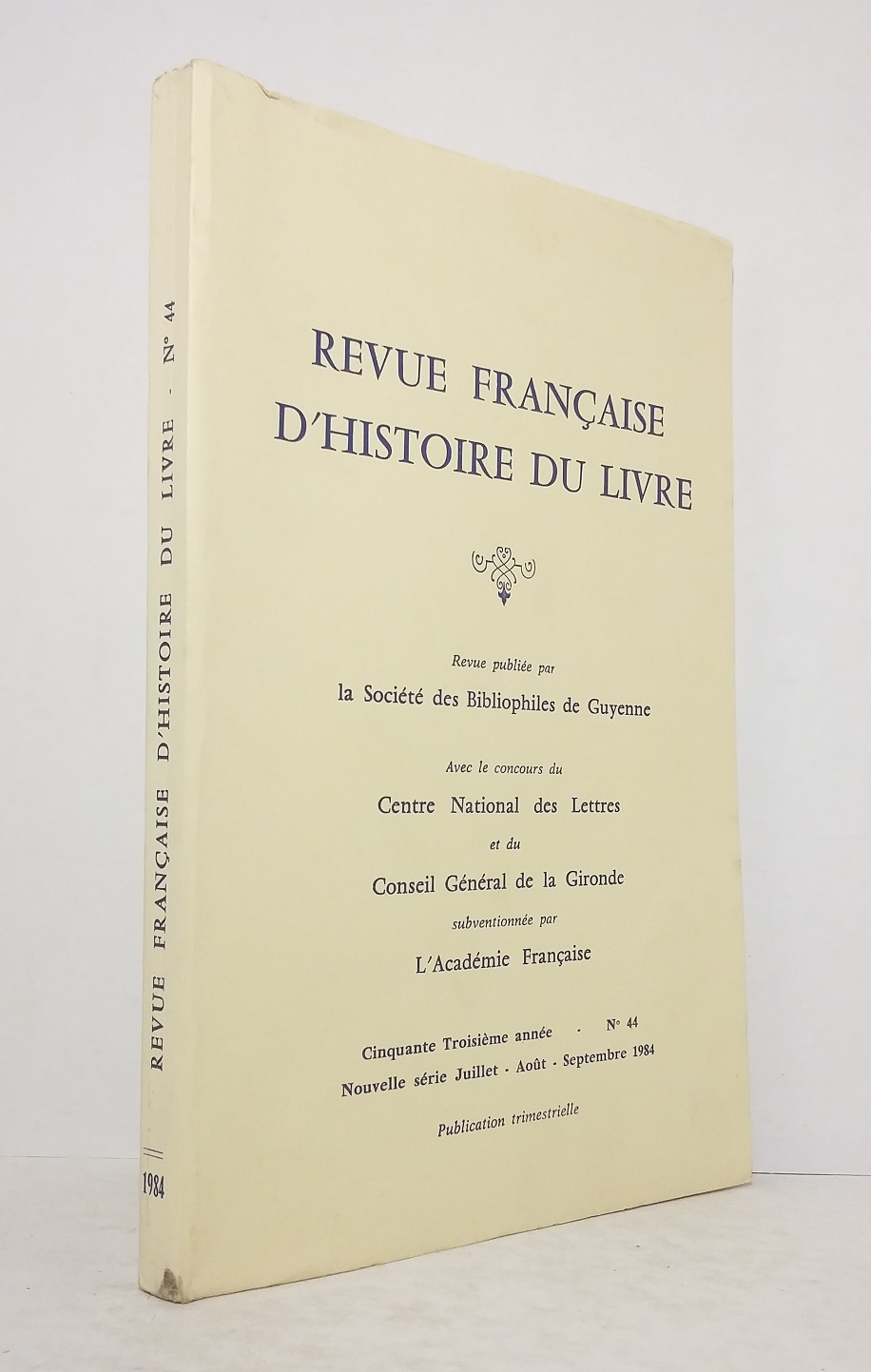Revue française d'Histoire du Livre