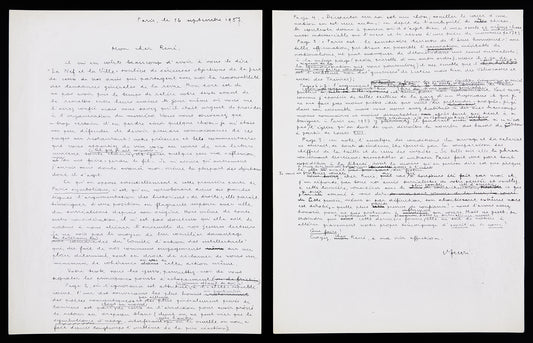 Lettre autographe signée à René Alleau