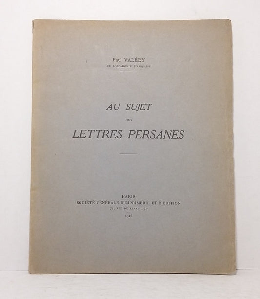 Au sujet des Lettres persanes