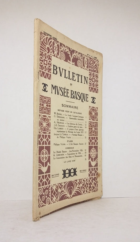 Bulletin du Musée Basque - Troisième année - n° 3 - 4 - 1926