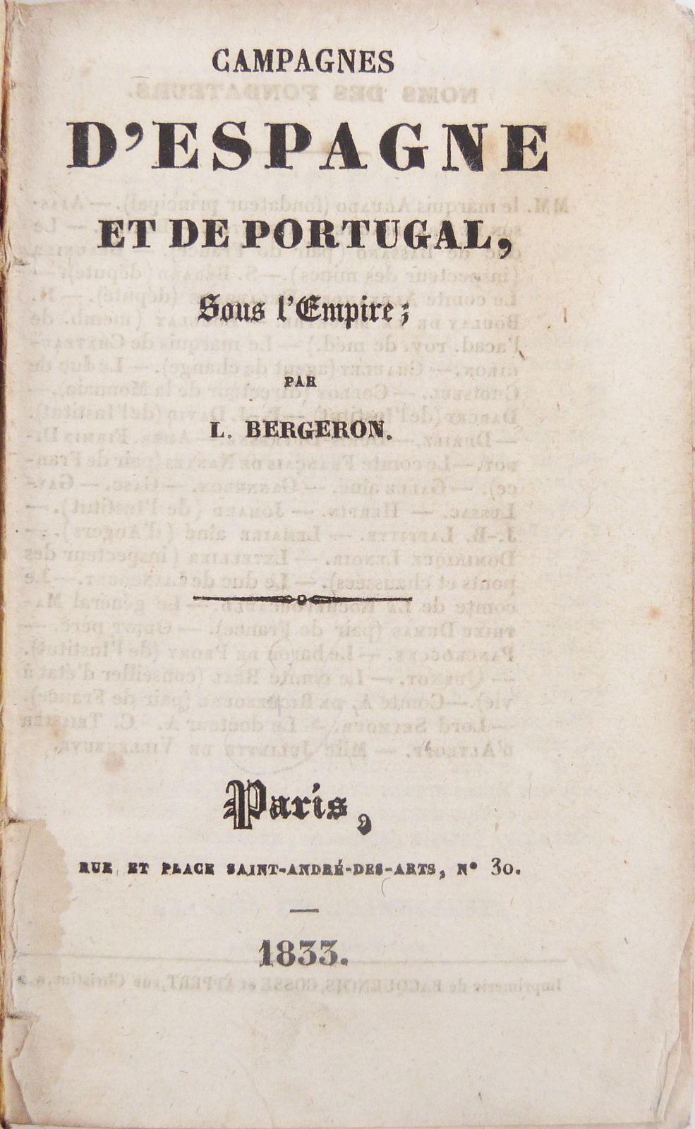 Campagnes d'Espagne et de Portugal.