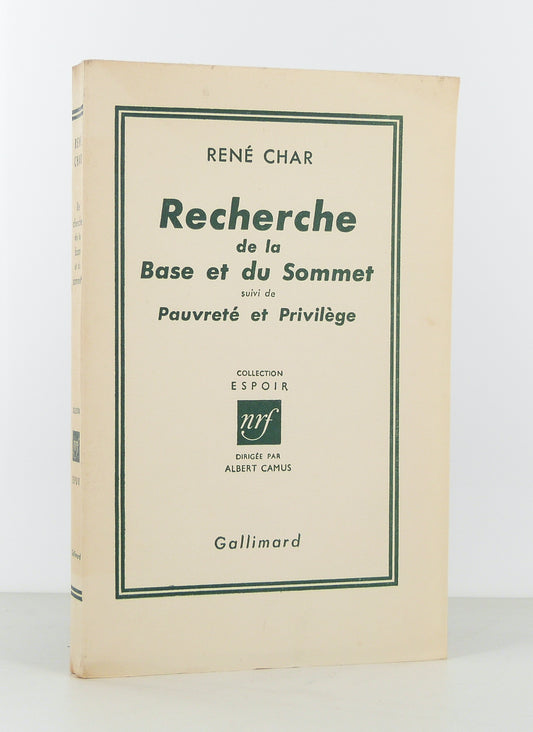 Recherche de la Base et du Sommet, suivi de Pauvreté et Privilège