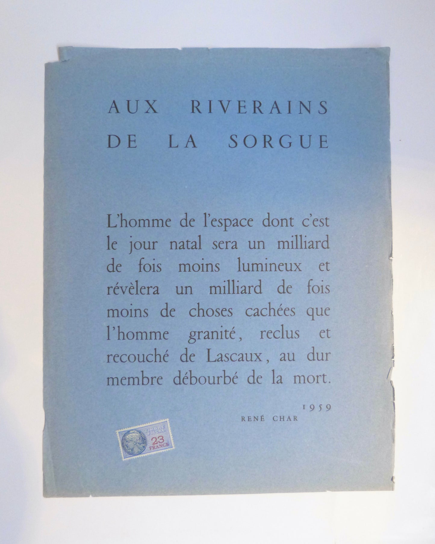 Aux riverains de la Sorgue