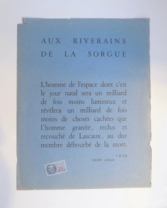 To the residents along the Sorgue
