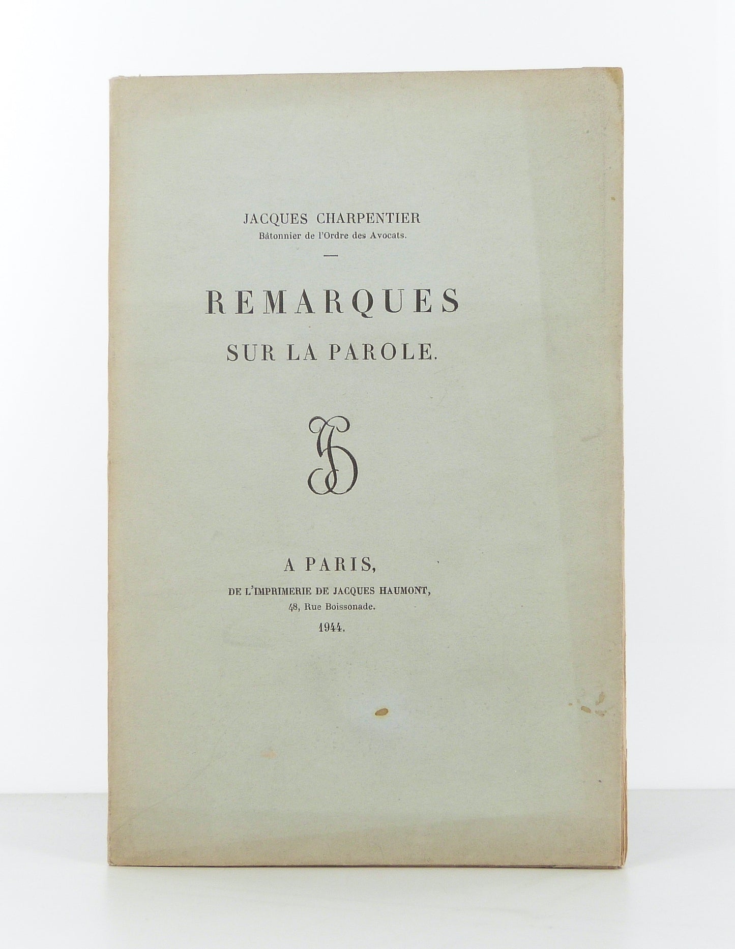 Remarques sur la parole