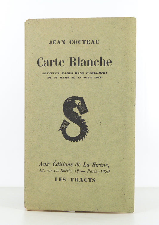 Carte blanche. Articles parus dans Paris-Midi du 31 mars au 11 Août 1919.