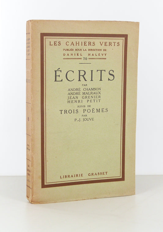 Writings followed by three poems by P.-J. Jouve