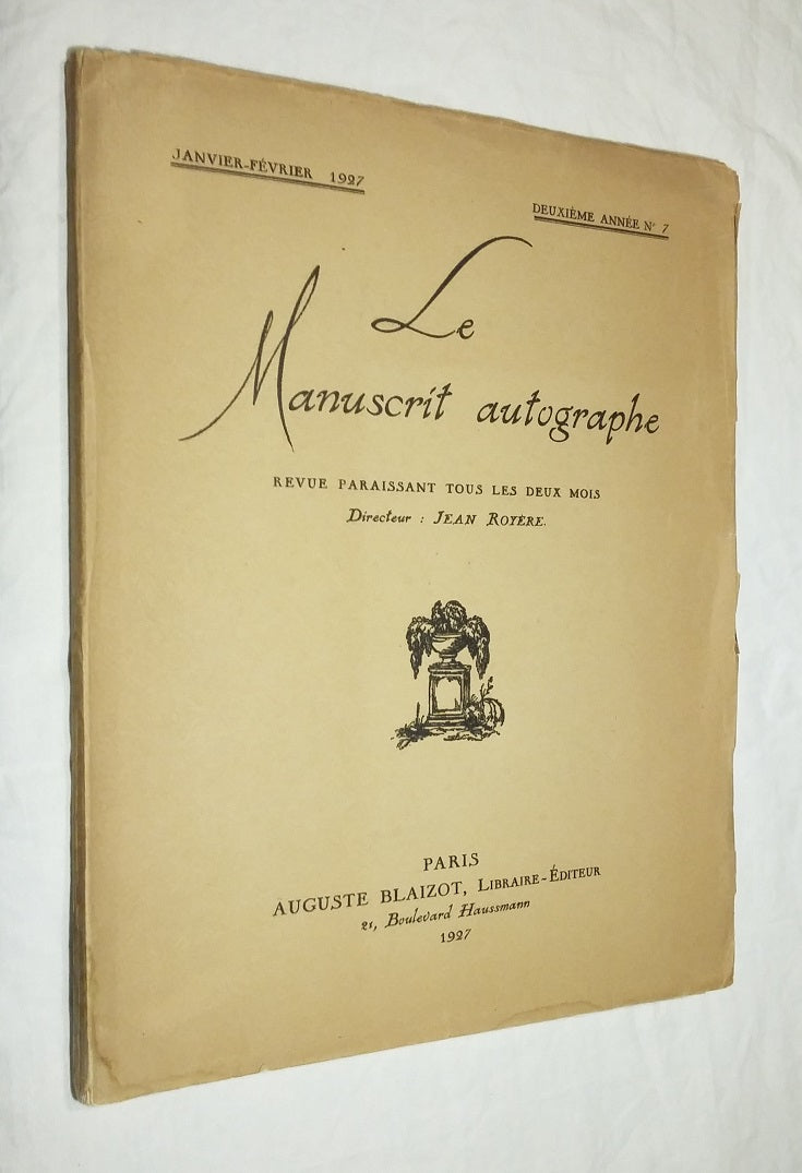 Le Manuscrit autographe.