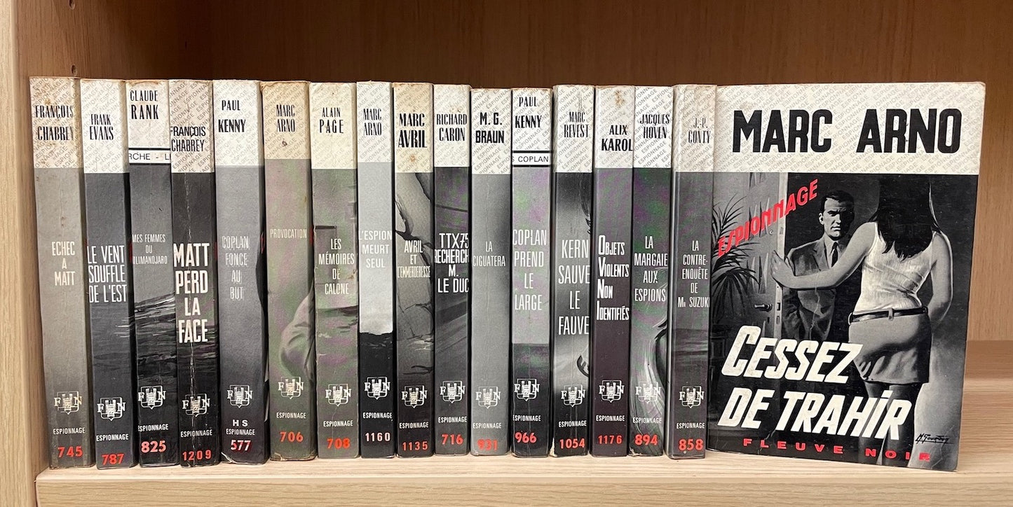 Lot de 17 livres, Espionnage, Fleuve Noir