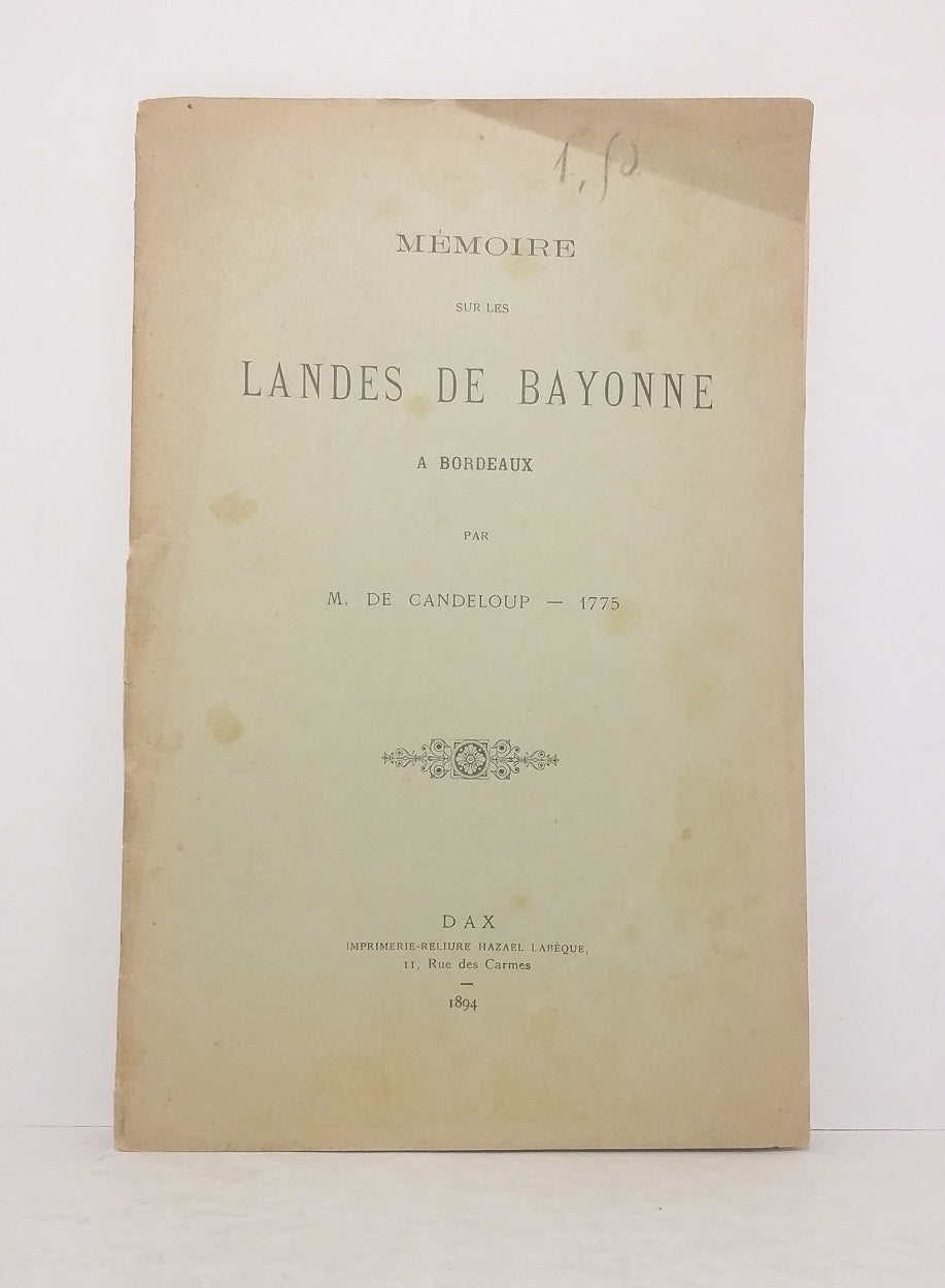 Memorandum on the Moors from Bayonne to Bordeaux by Mr. de Candeloup - 1775