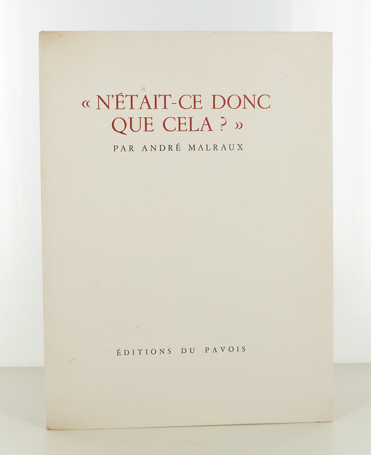 "N'était-ce donc que cela?"