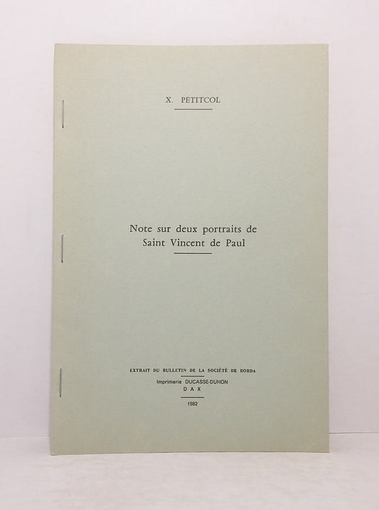 Note sur deux portraits de Saint Vincent de Paul