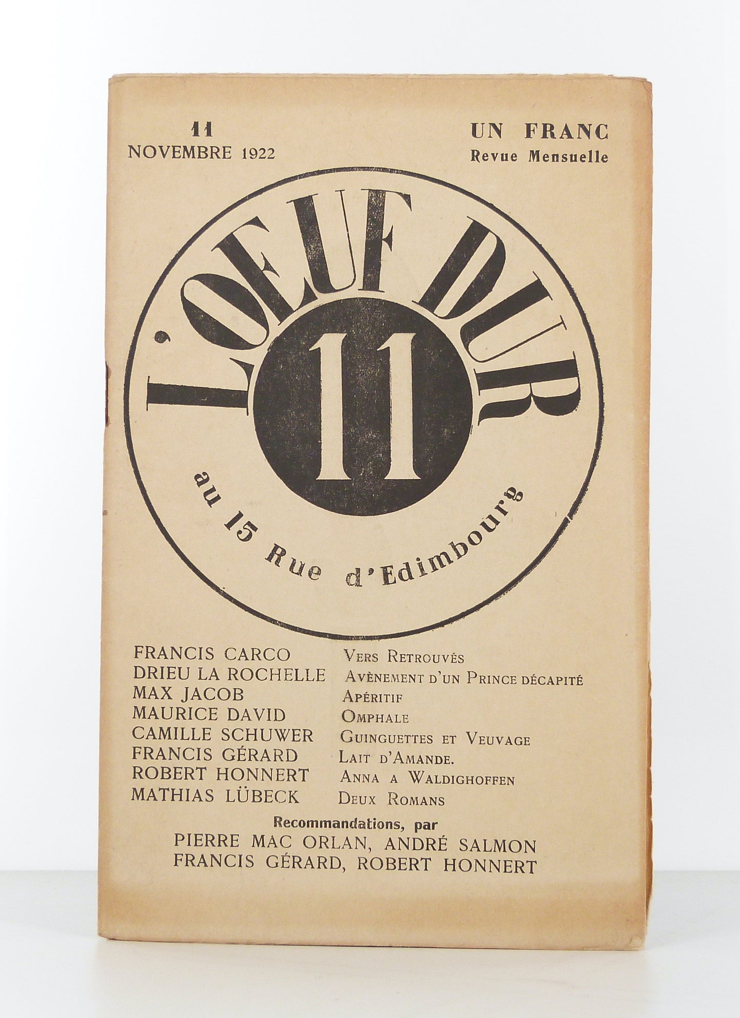 L'Oeuf dur, n°11 / Novembre 1922