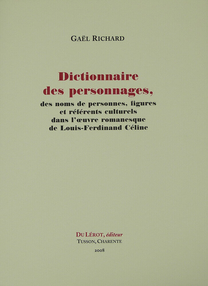 Character Dictionary