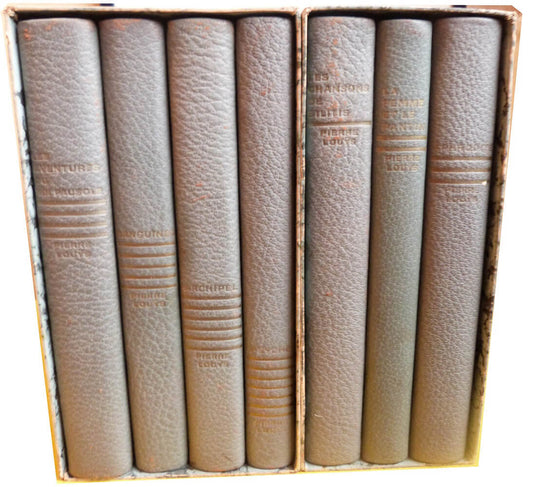 ROMANS & NOUVELLES. Les Chansons de Bilitis. La Femme et le pantin. Aphrodite. Les Aventures du roi de Pausole. Sanguines. Archipel. Psyché.  [7 volumes].